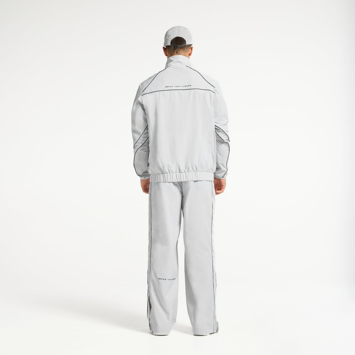 Men's Woven Tech Track Jacket - Grey