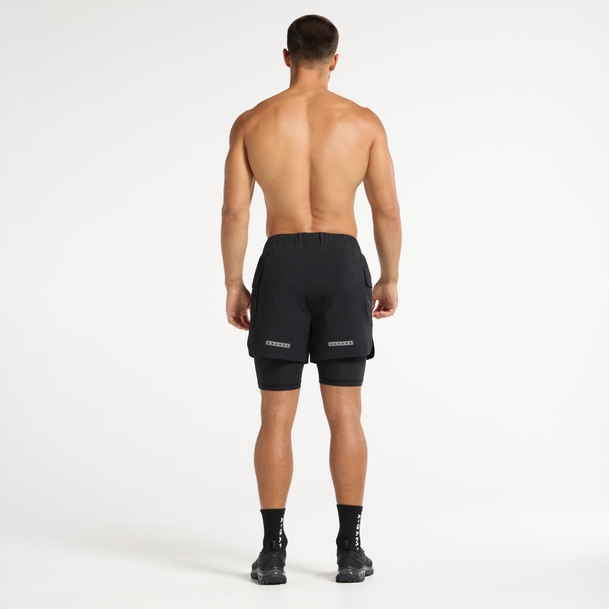 Men's 2-in-1 Cargo Shorts - Black