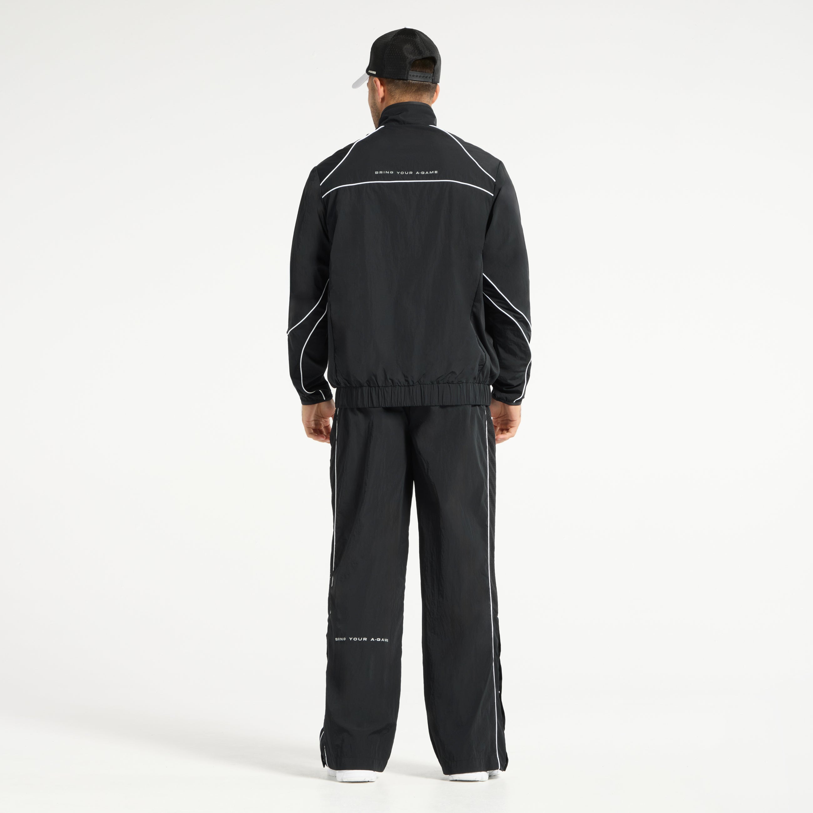 Men's Woven Tech Track Jacket - Black