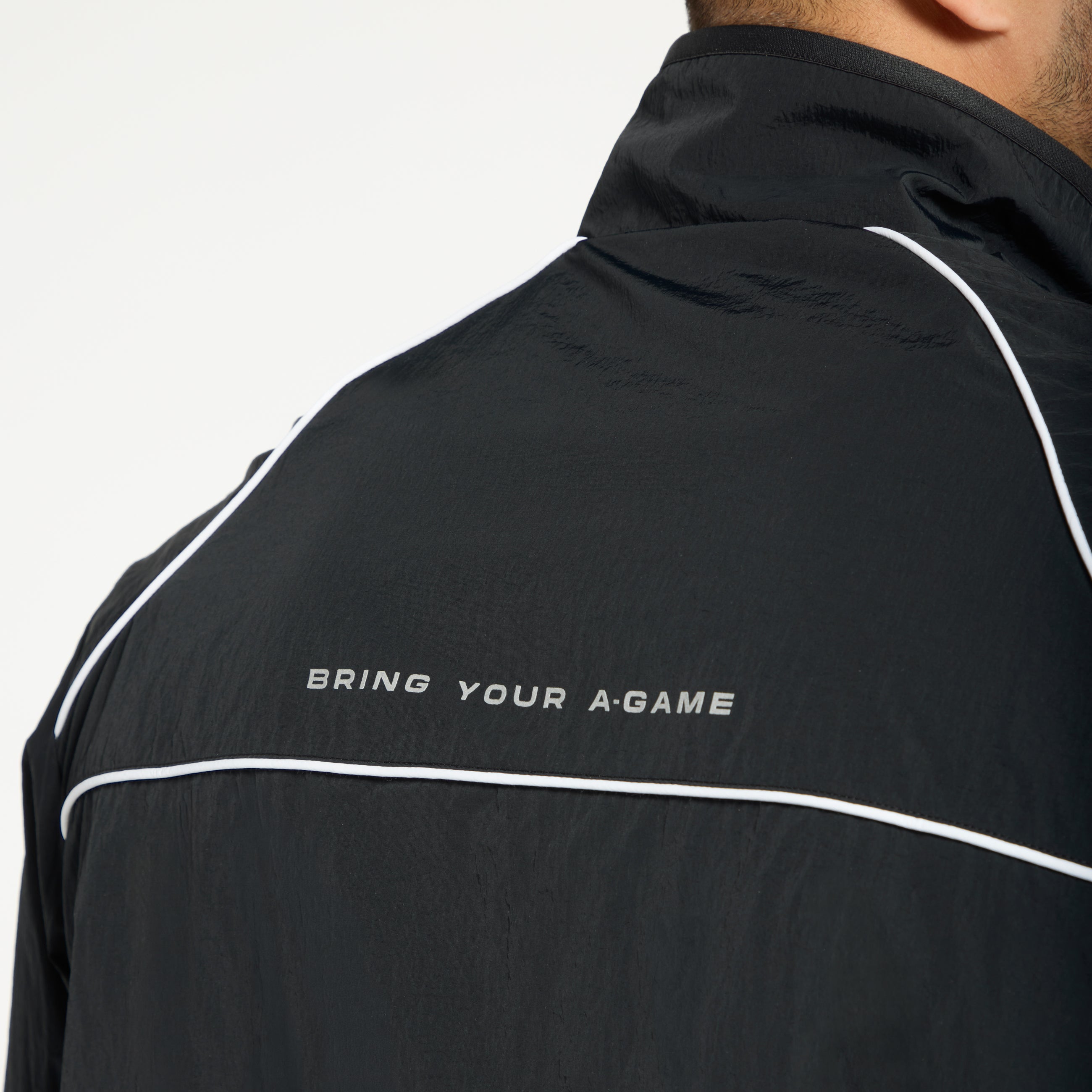 Men's Woven Tech Track Jacket - Black