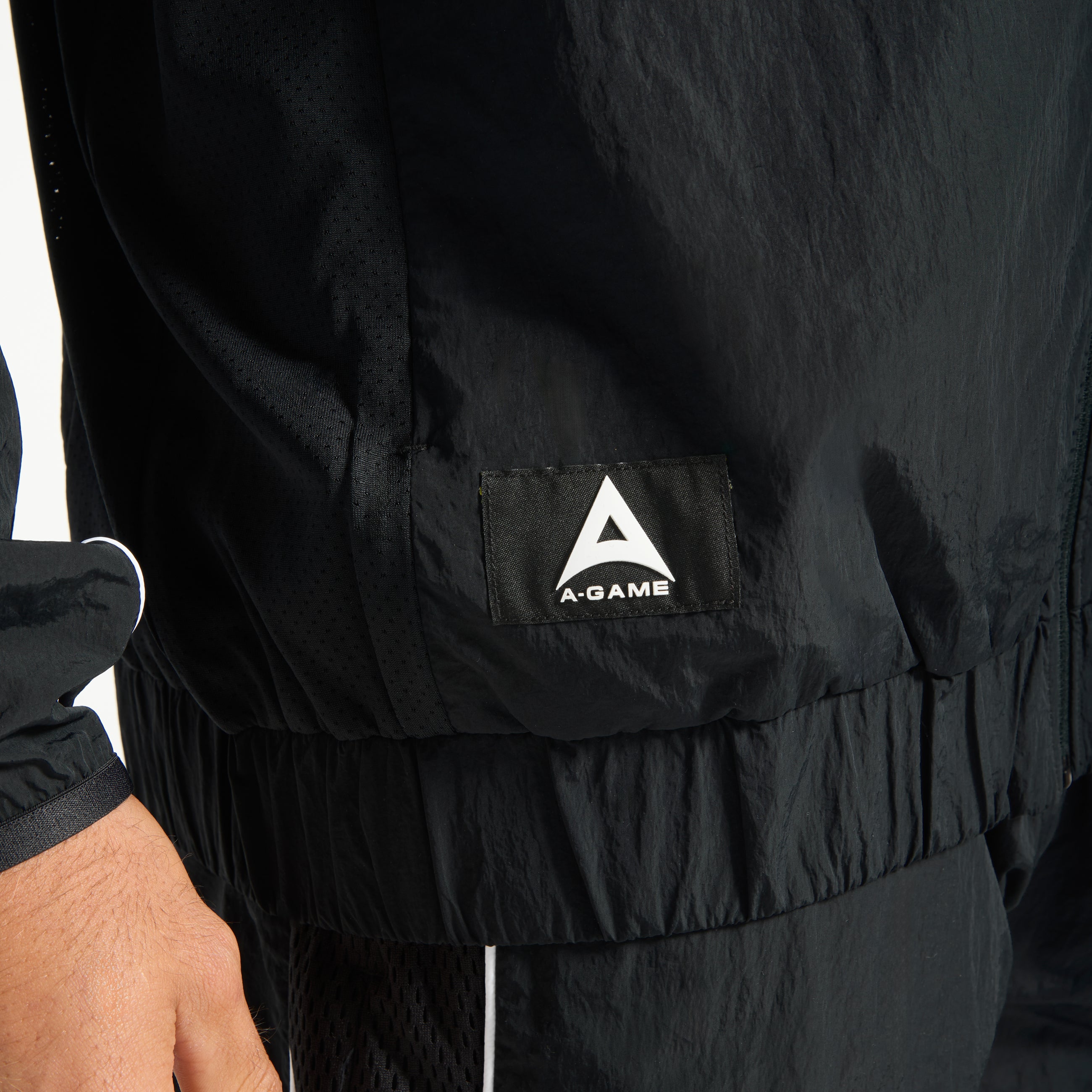 Men's Woven Tech Track Jacket - Black