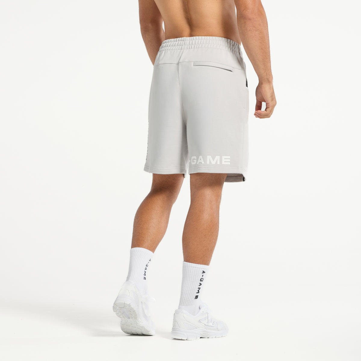 Men's Mesh Panelled Sweat Shorts - Grey / Black