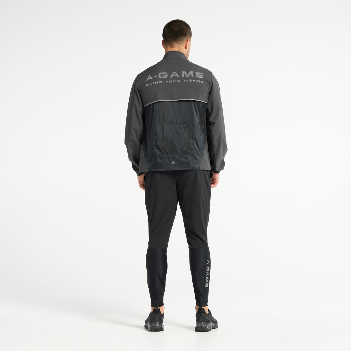 Men's Lightweight Windbreaker Jacket - Dk Charcoal / Black
