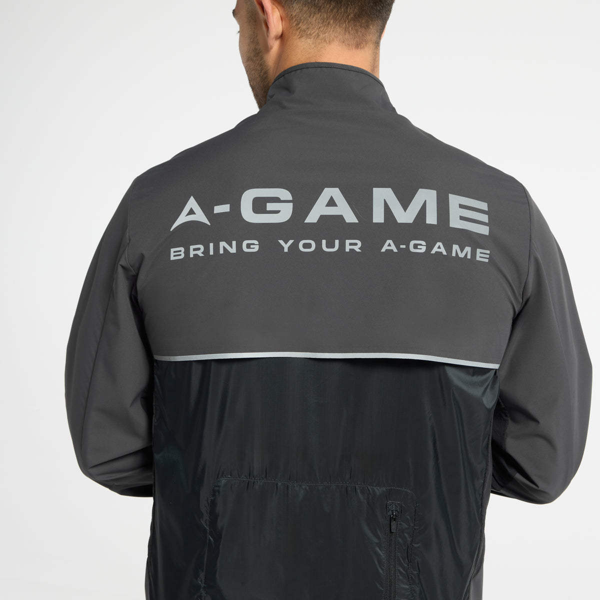 Men's Lightweight Windbreaker Jacket - Dk Charcoal / Black