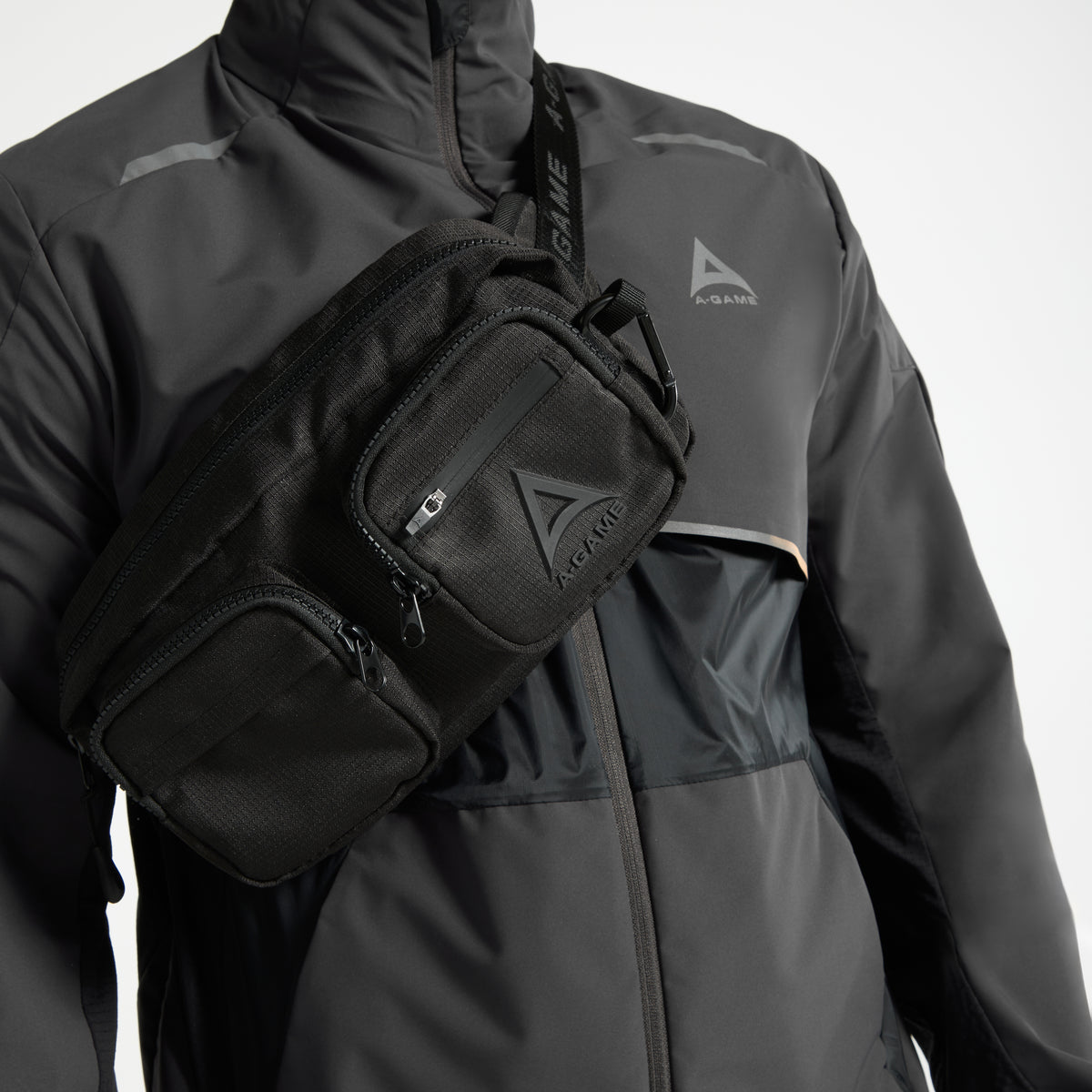 Men's Lightweight Windbreaker Jacket - Dk Charcoal / Black