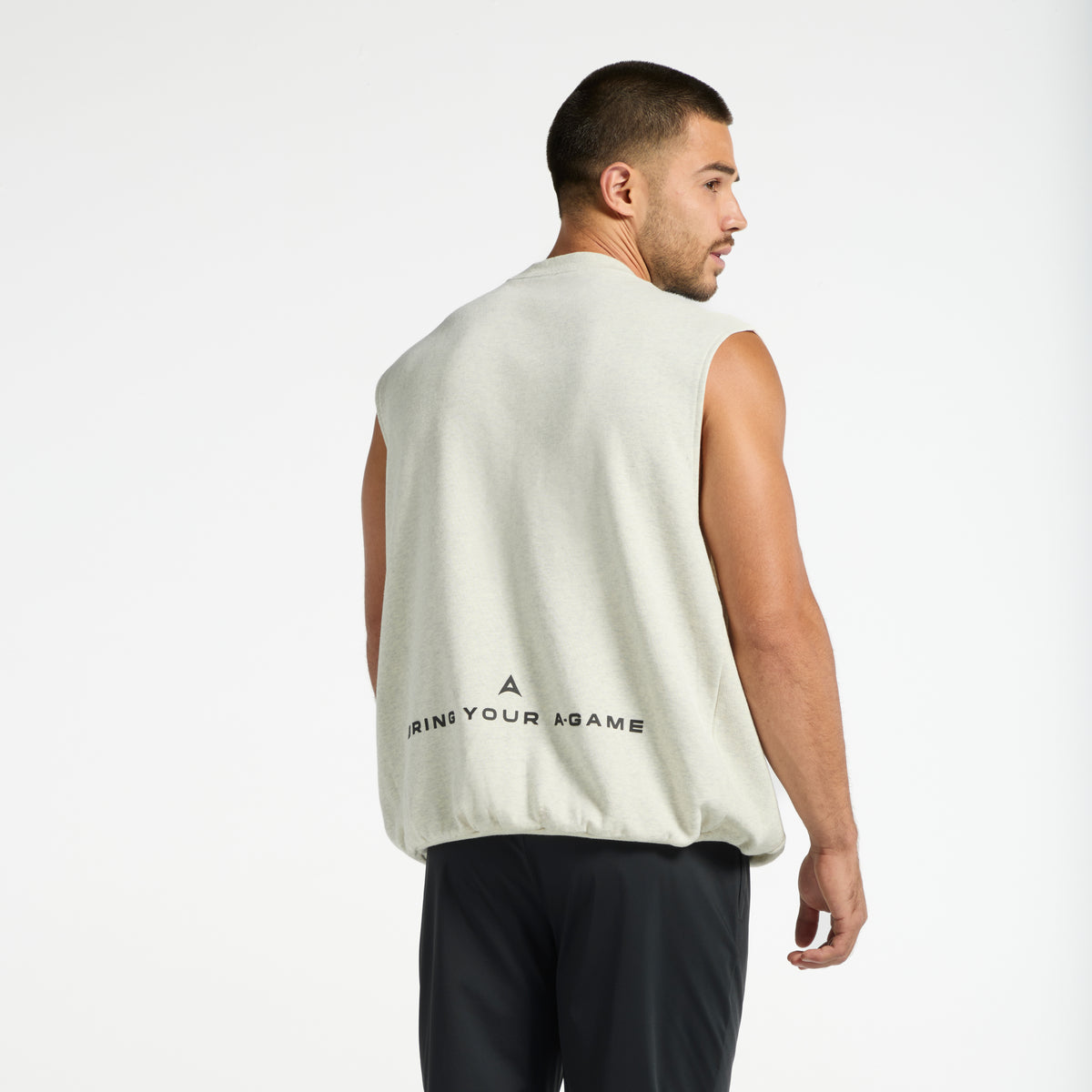 Men's Sleeveless Sweatshirt - Snow Marl