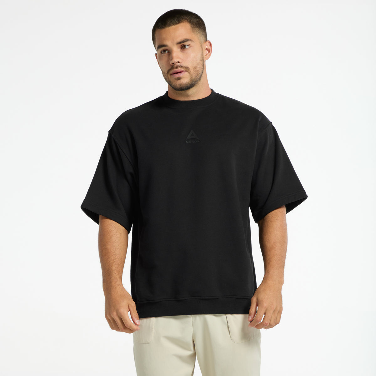 Men's Short Sleeve Sweatshirt - Black