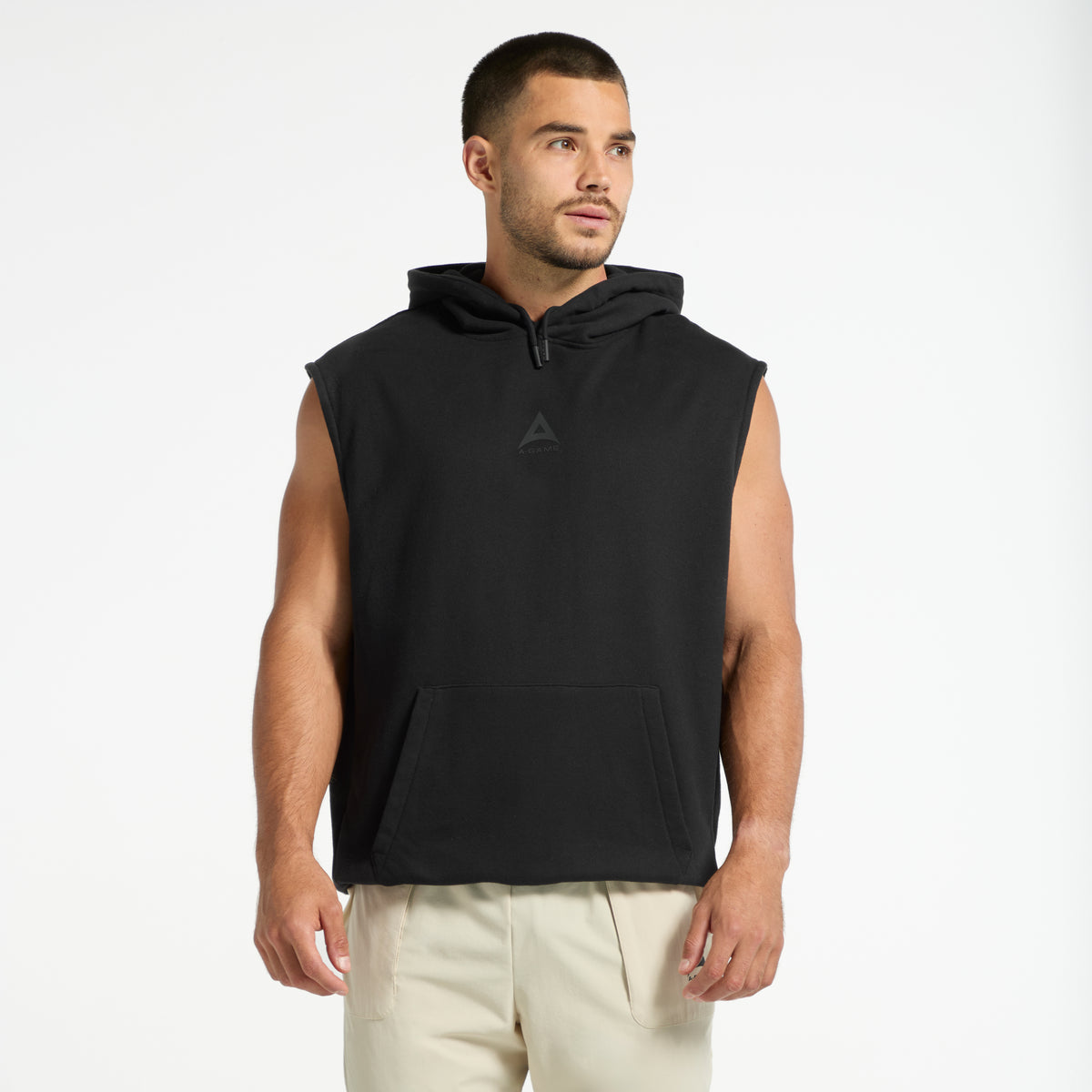 Men's Sleeveless Hoodie - Black