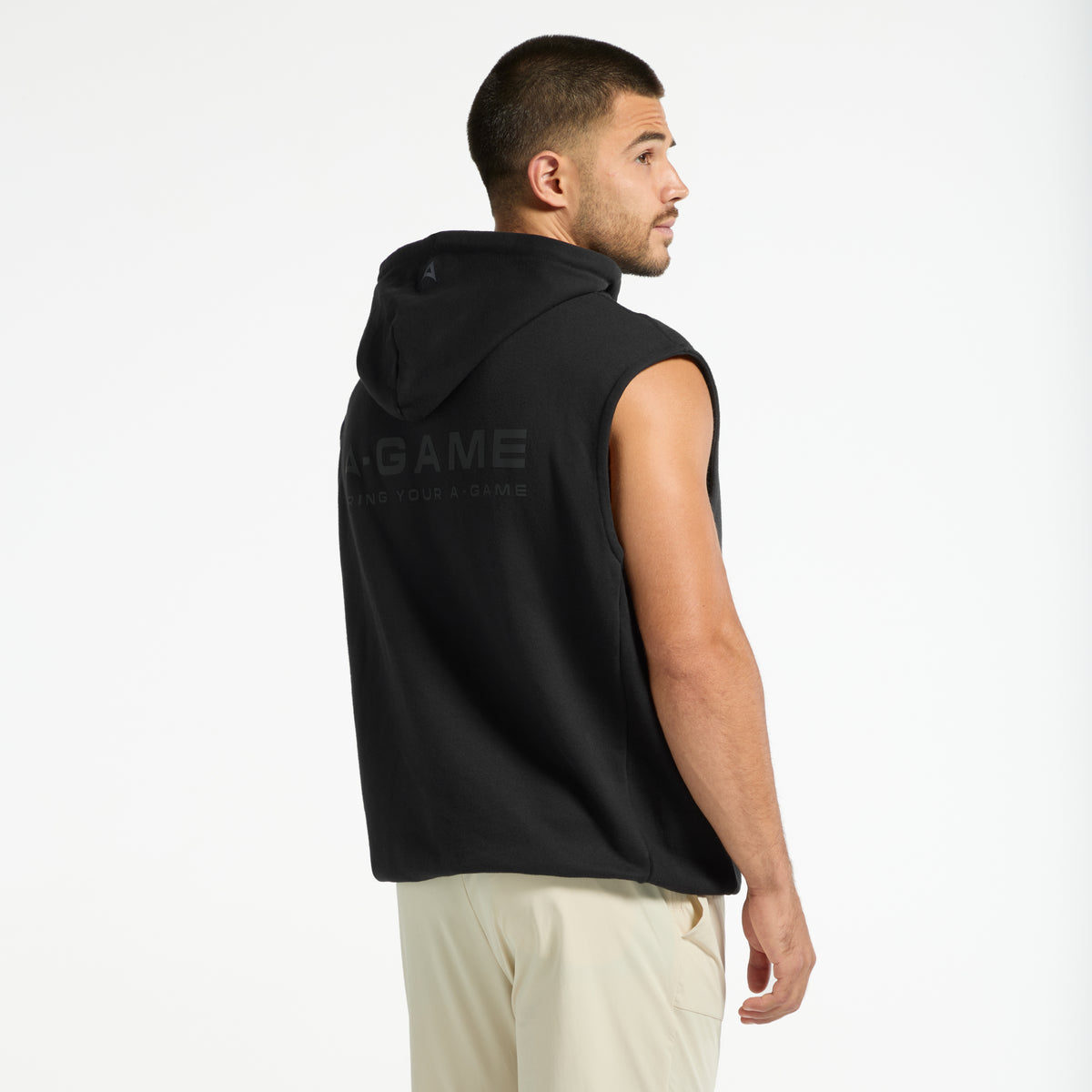 Men's Sleeveless Hoodie - Black