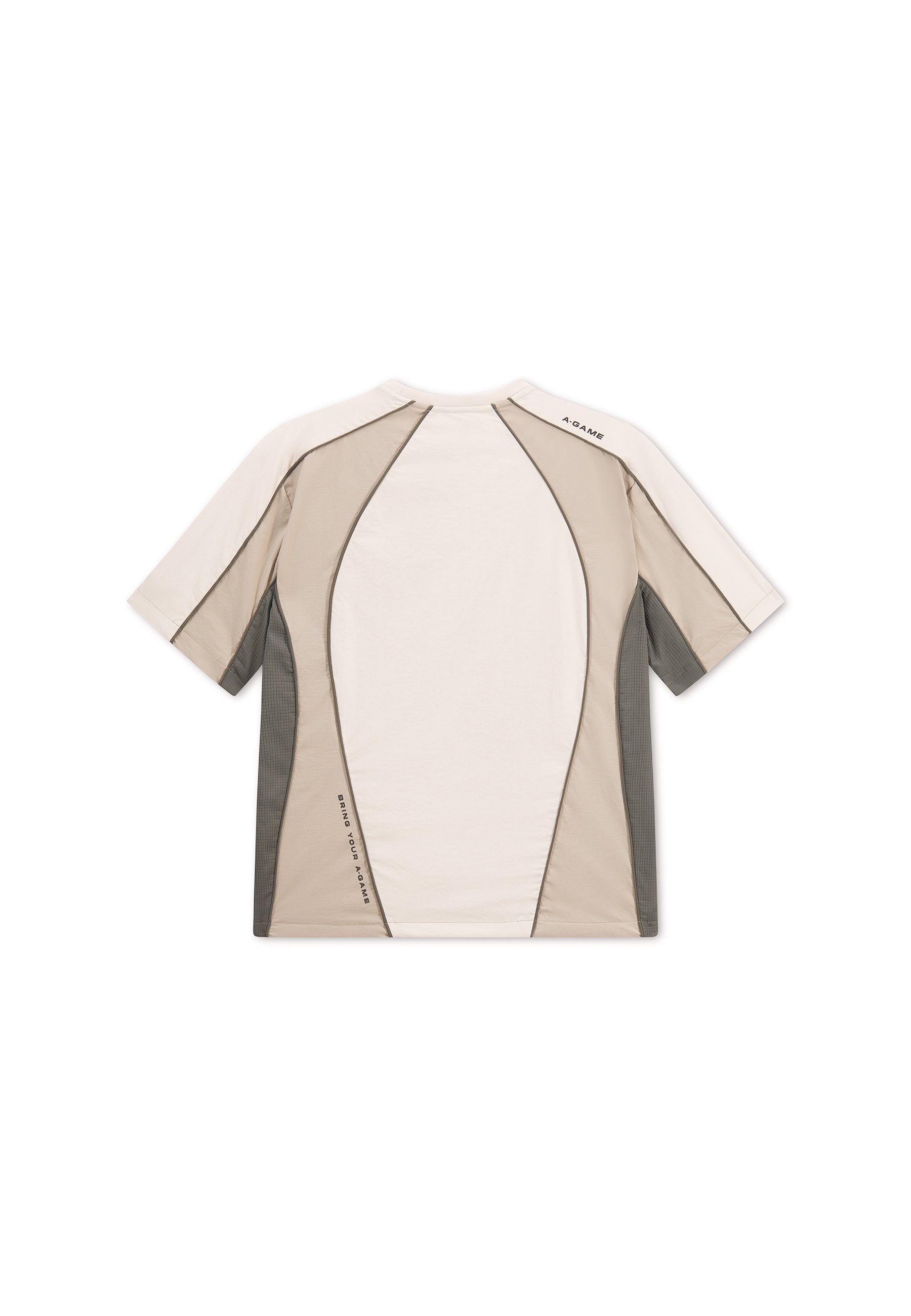 Men's Textured T-Shirt - Beige / Mid Brown