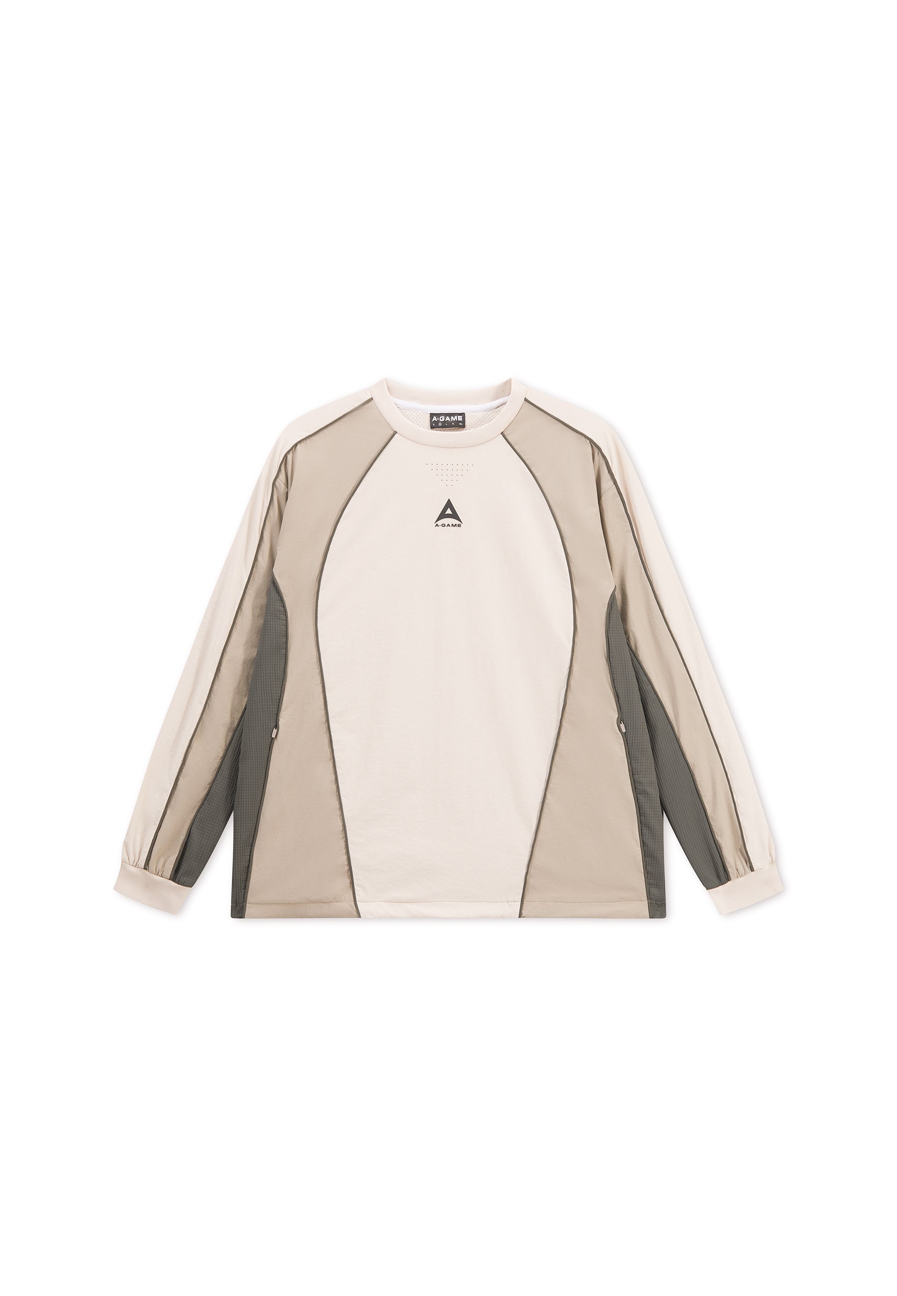 Men's Textured Sweatshirt - Beige / Mid Brown