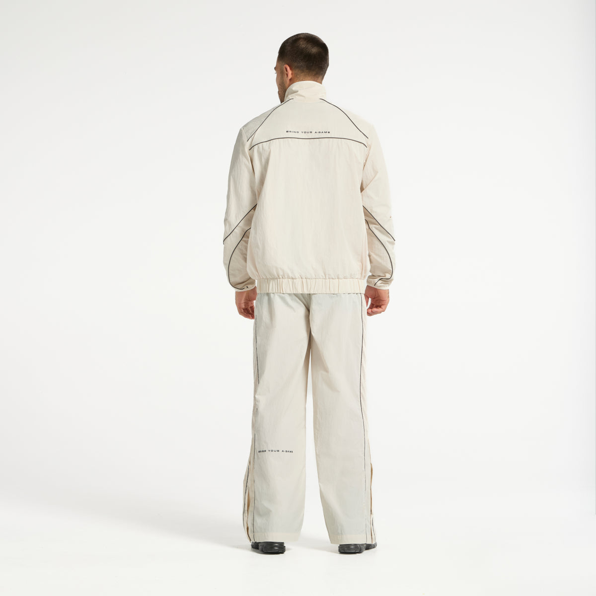 Men's Woven Tech Track Jacket - Beige