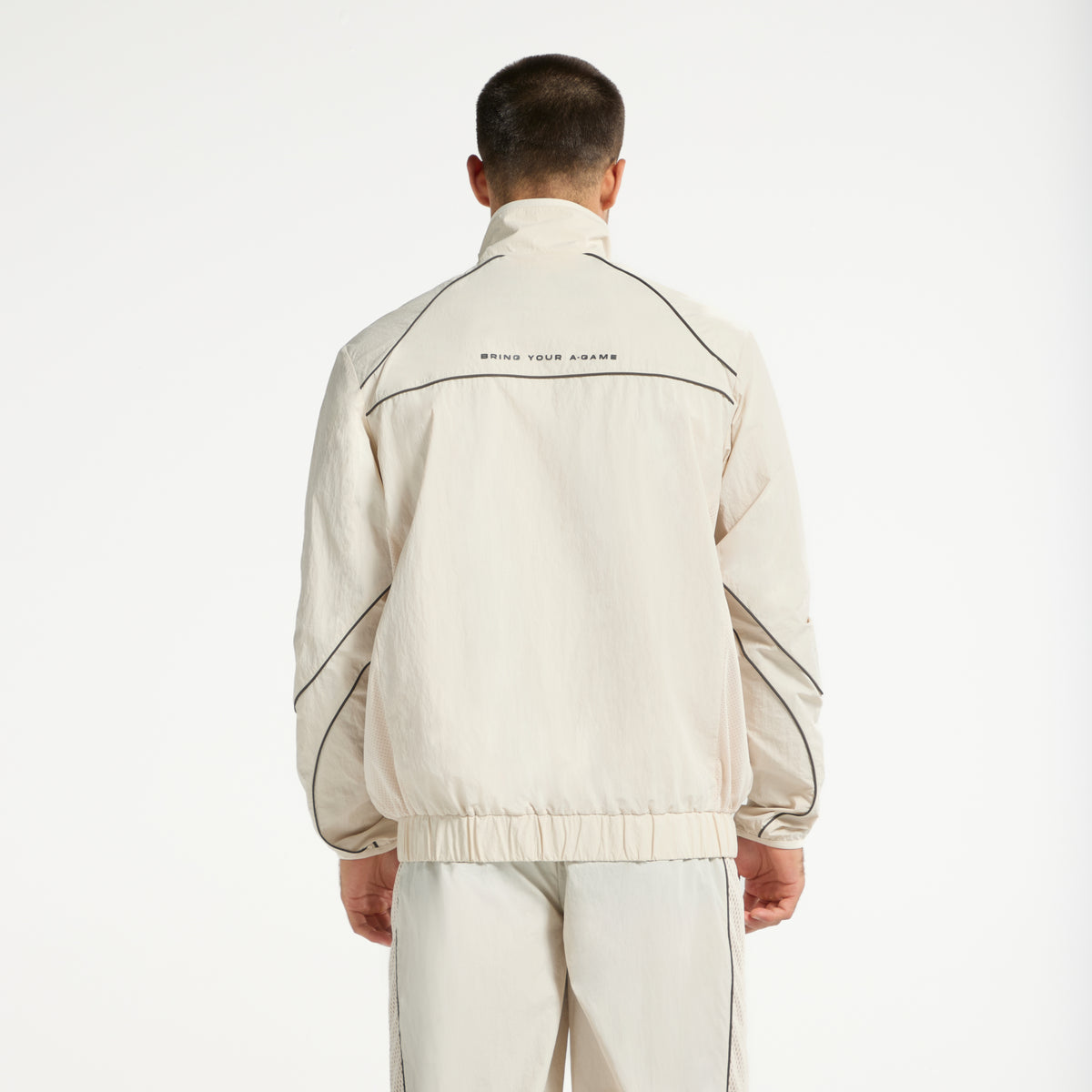 Men's Woven Tech Track Jacket - Beige