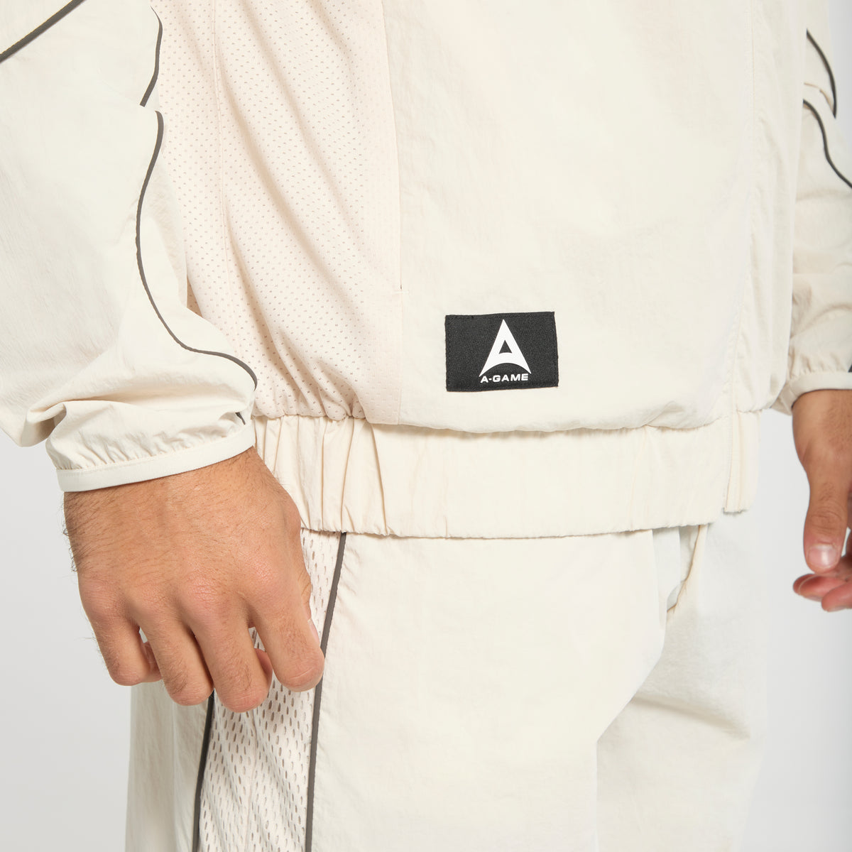 Men's Woven Tech Track Jacket - Beige