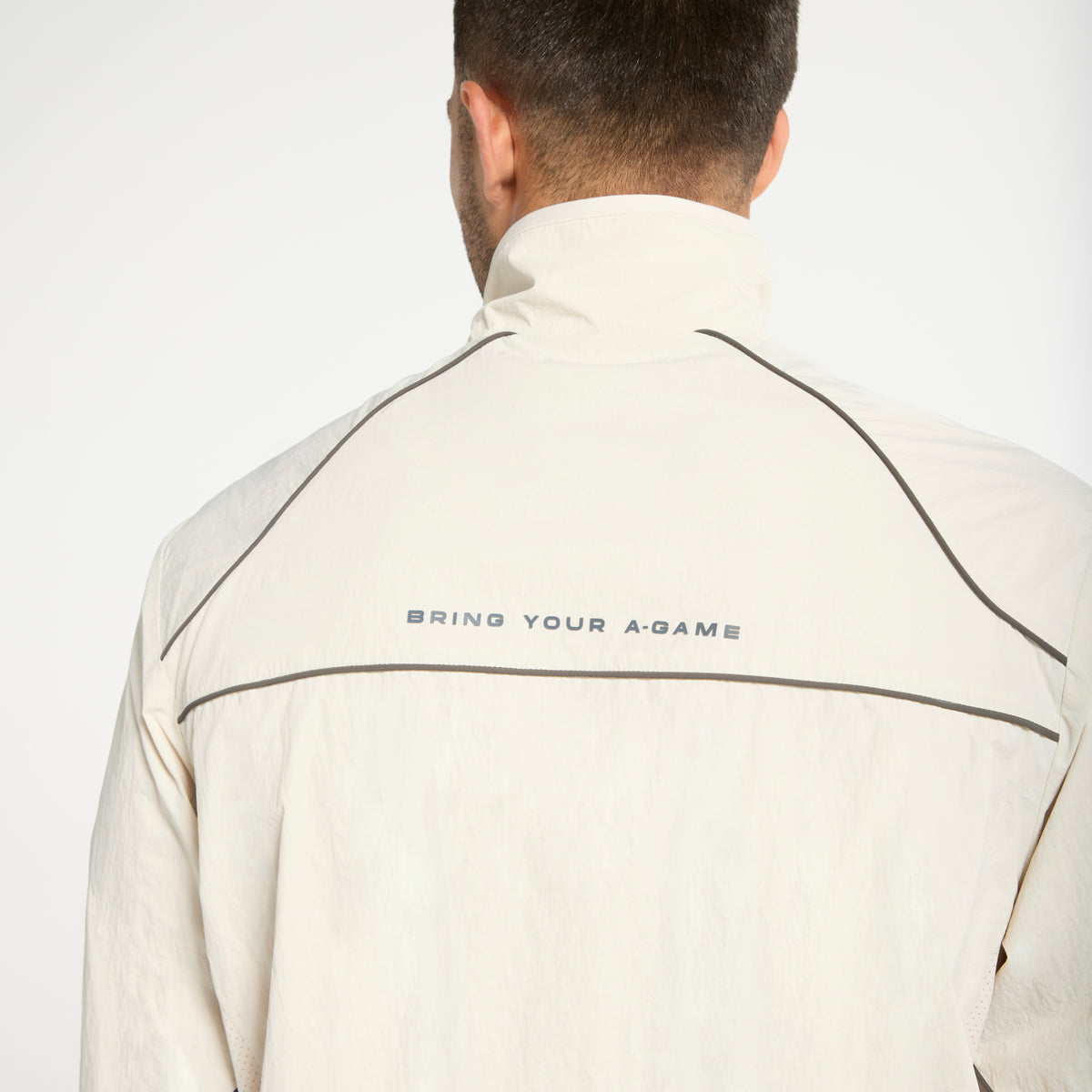 Men's Woven Tech Track Jacket - Beige
