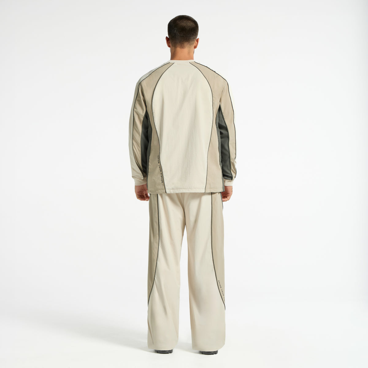 Men's Textured Sweatshirt - Beige / Mid Brown