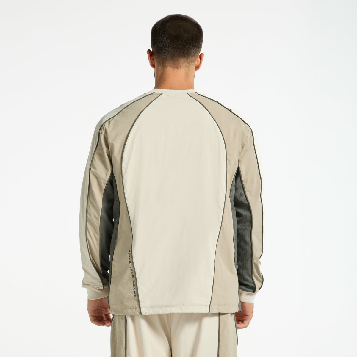 Men's Textured Sweatshirt - Beige / Mid Brown