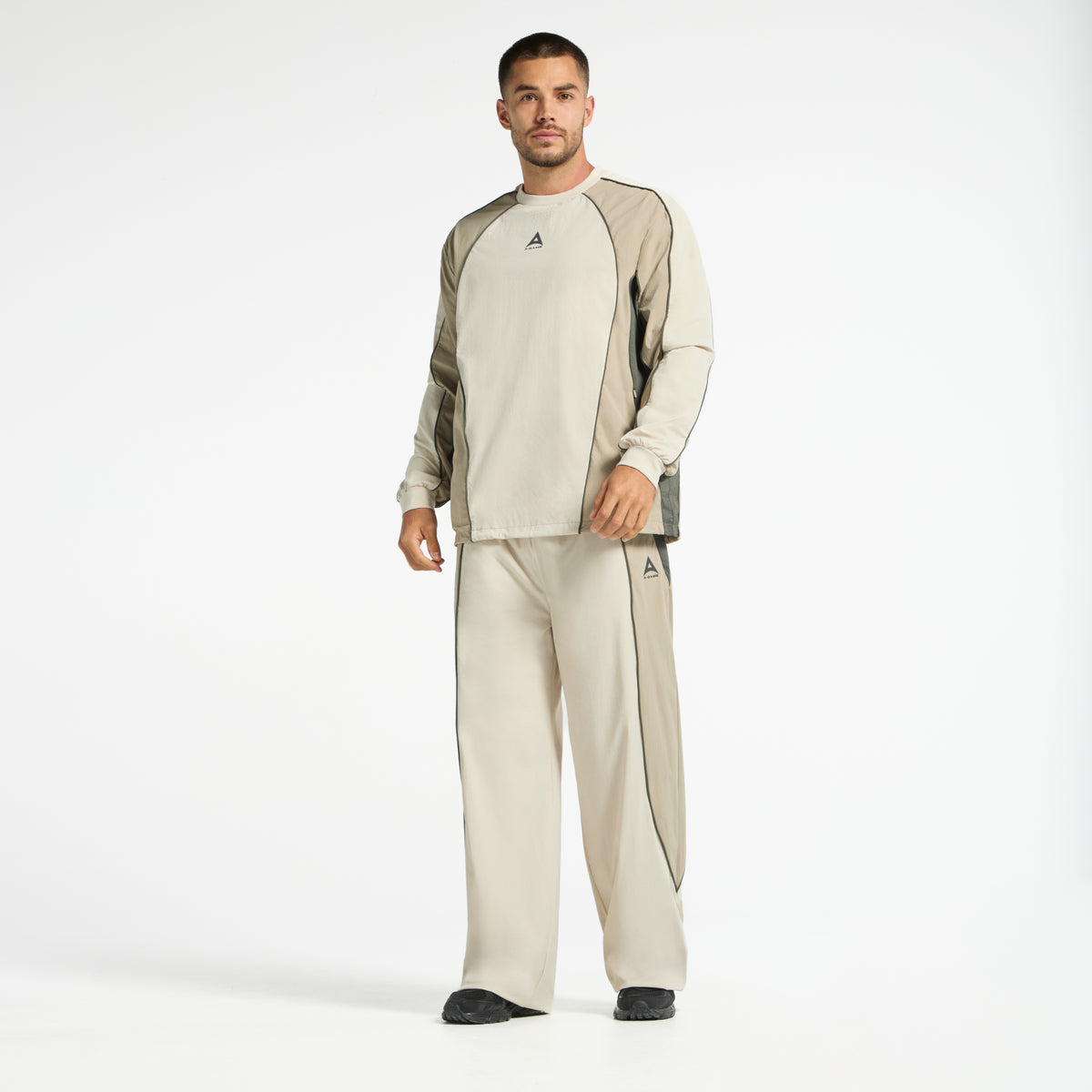 Men's Textured Sweatshirt - Beige / Mid Brown
