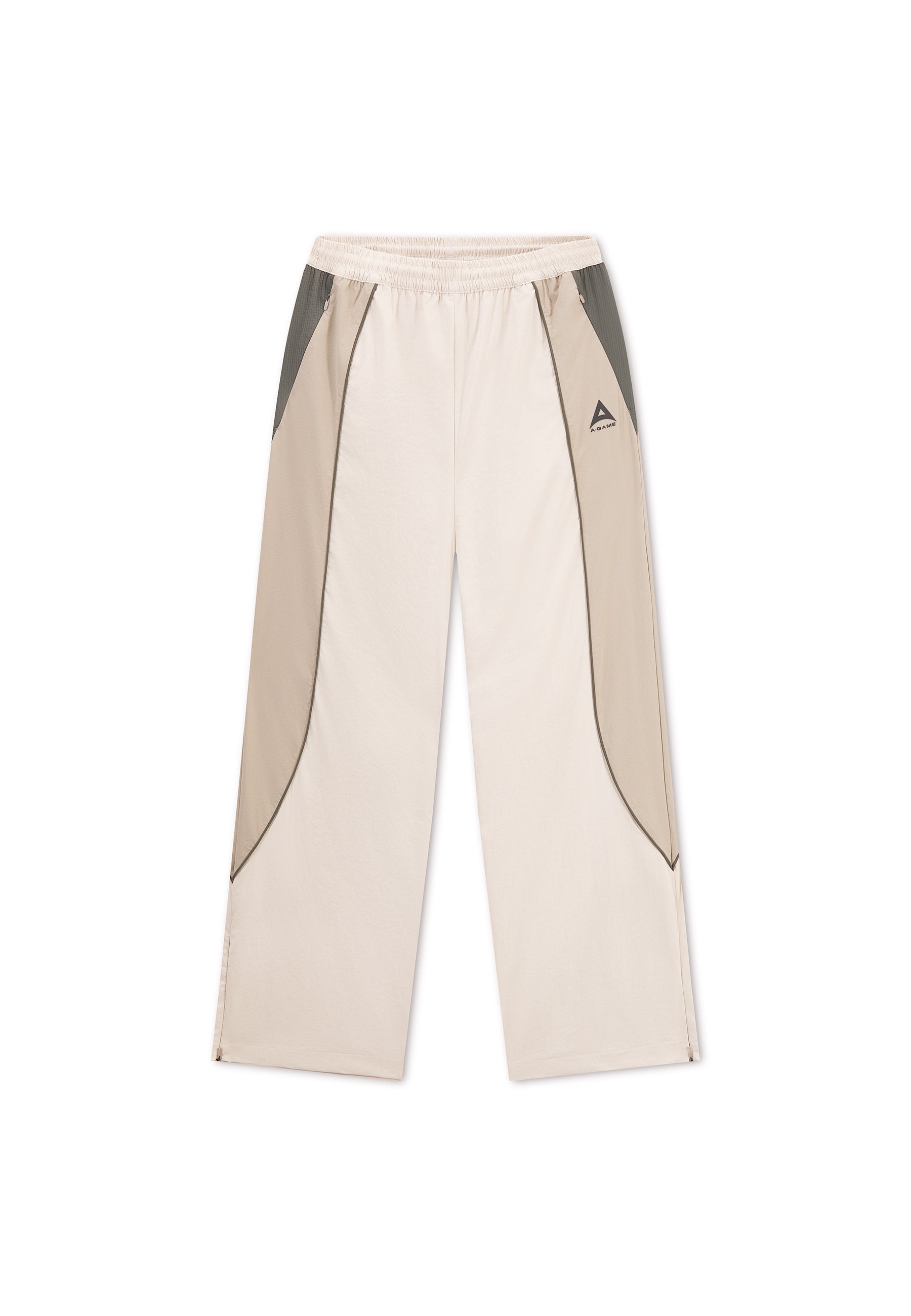 Men's Textured Track Pants - Beige / Mid Brown
