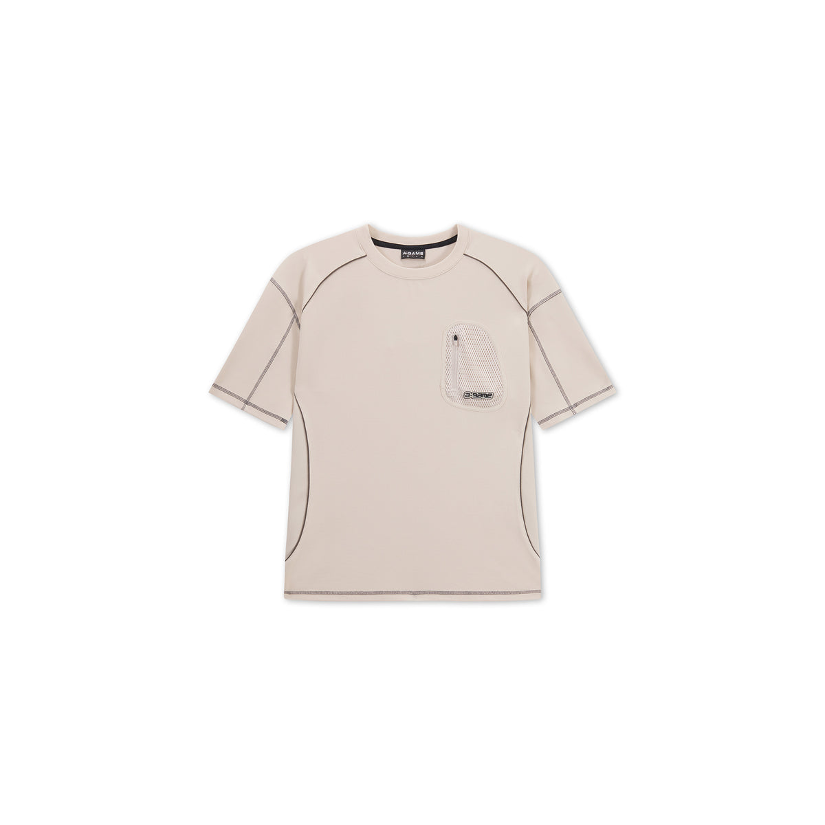 Men's Seam Detail Tech T-Shirt - Beige