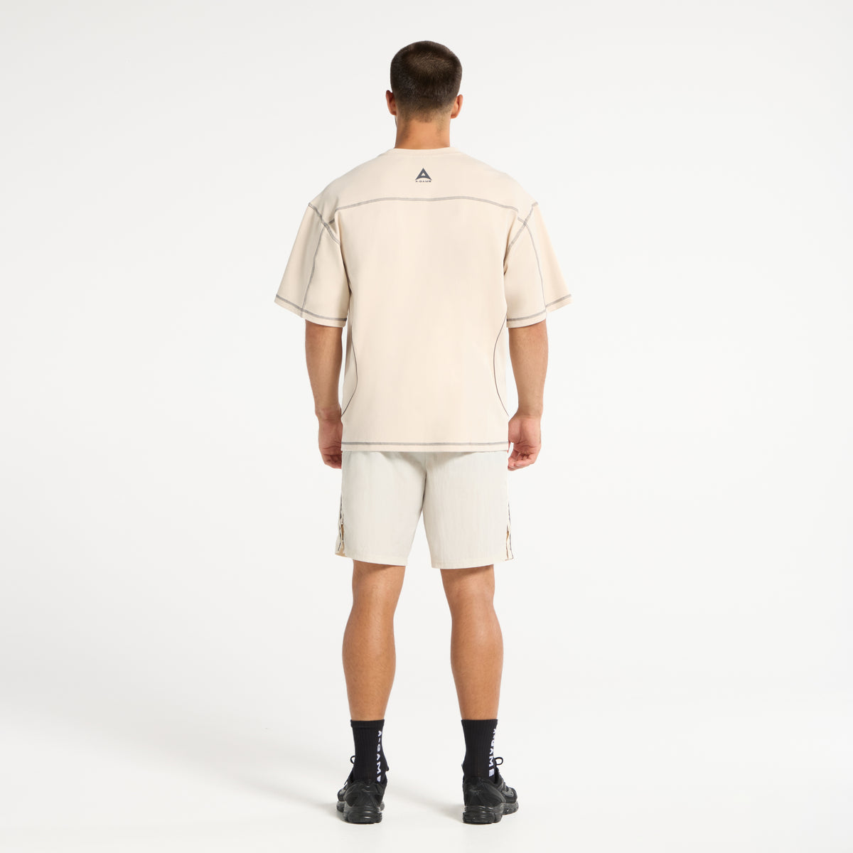 Men's Seam Detail Tech T-Shirt - Beige
