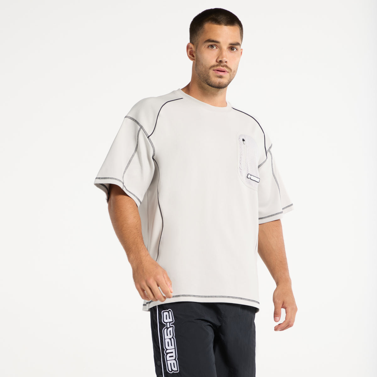 Men's Seam Detail Tech T-Shirt - Grey