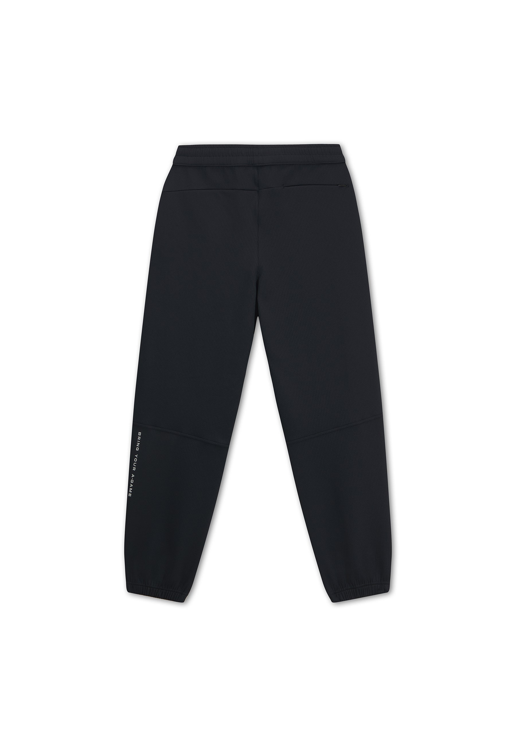MENS LIFEWEAR WAFFLE TECH JOGGERS - BLACK