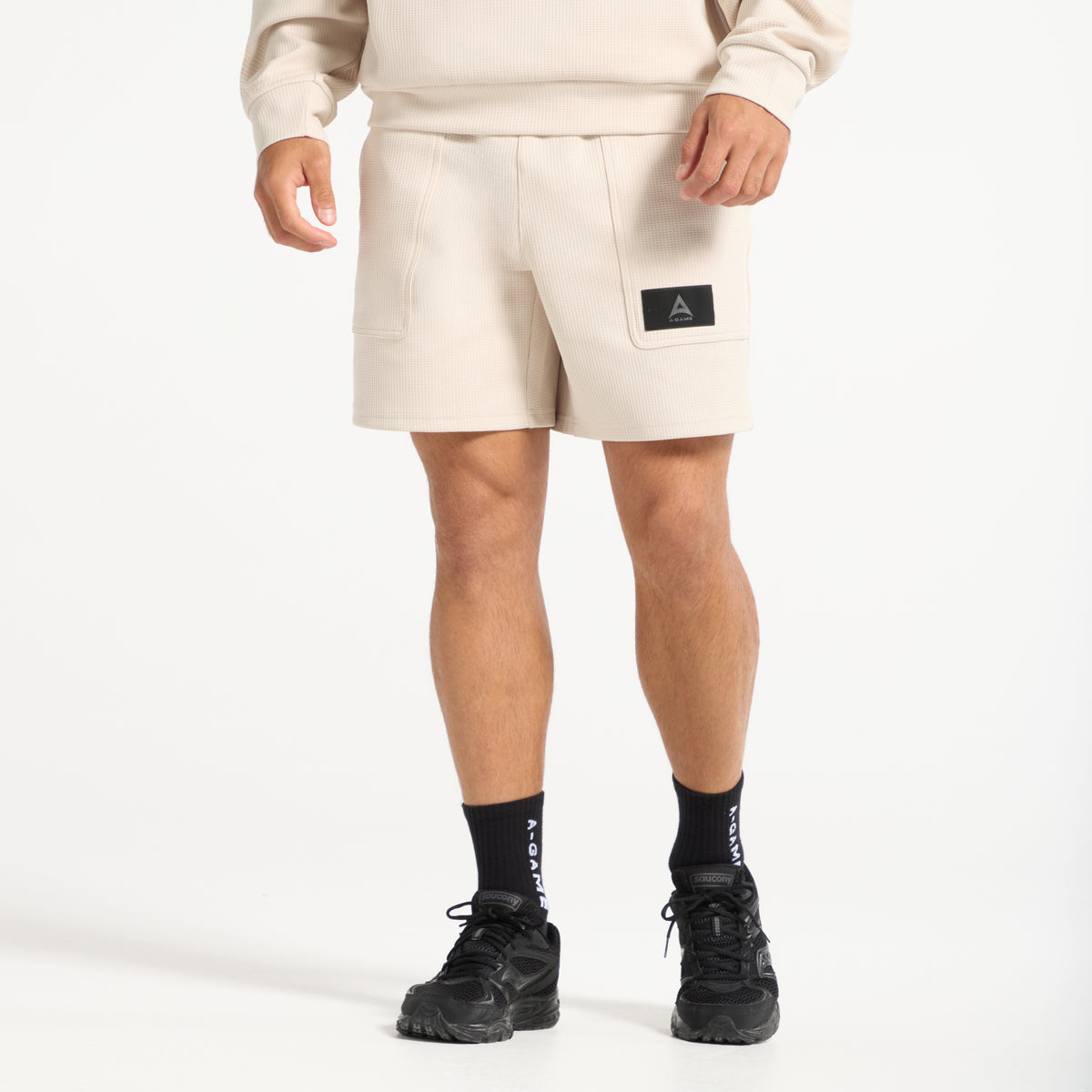 Men's Waffle Tech Shorts - Beige