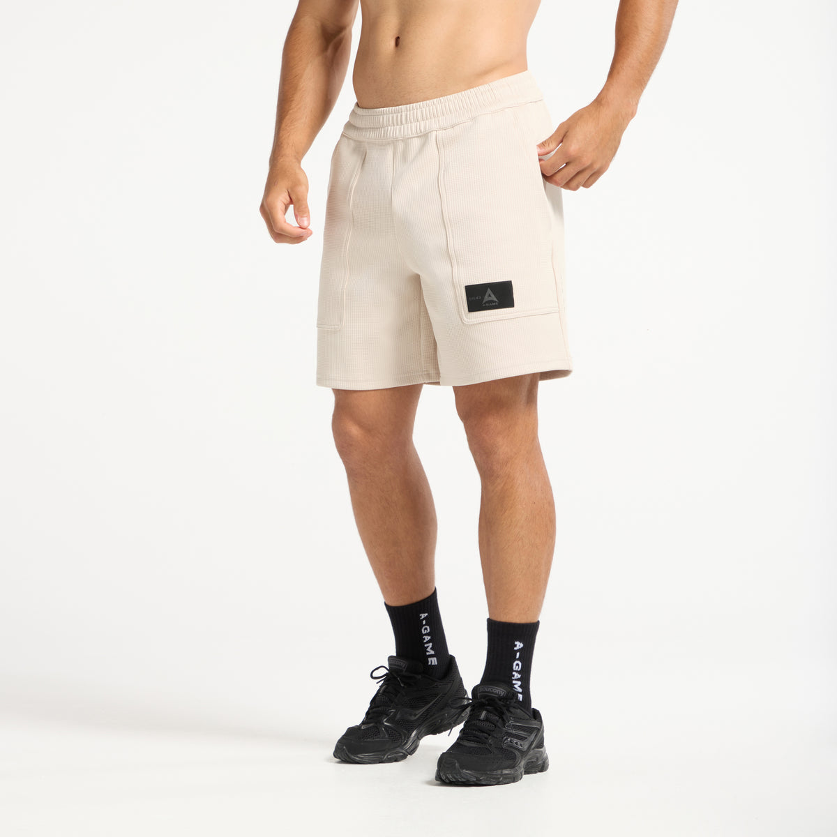 Men's Waffle Tech Shorts - Beige