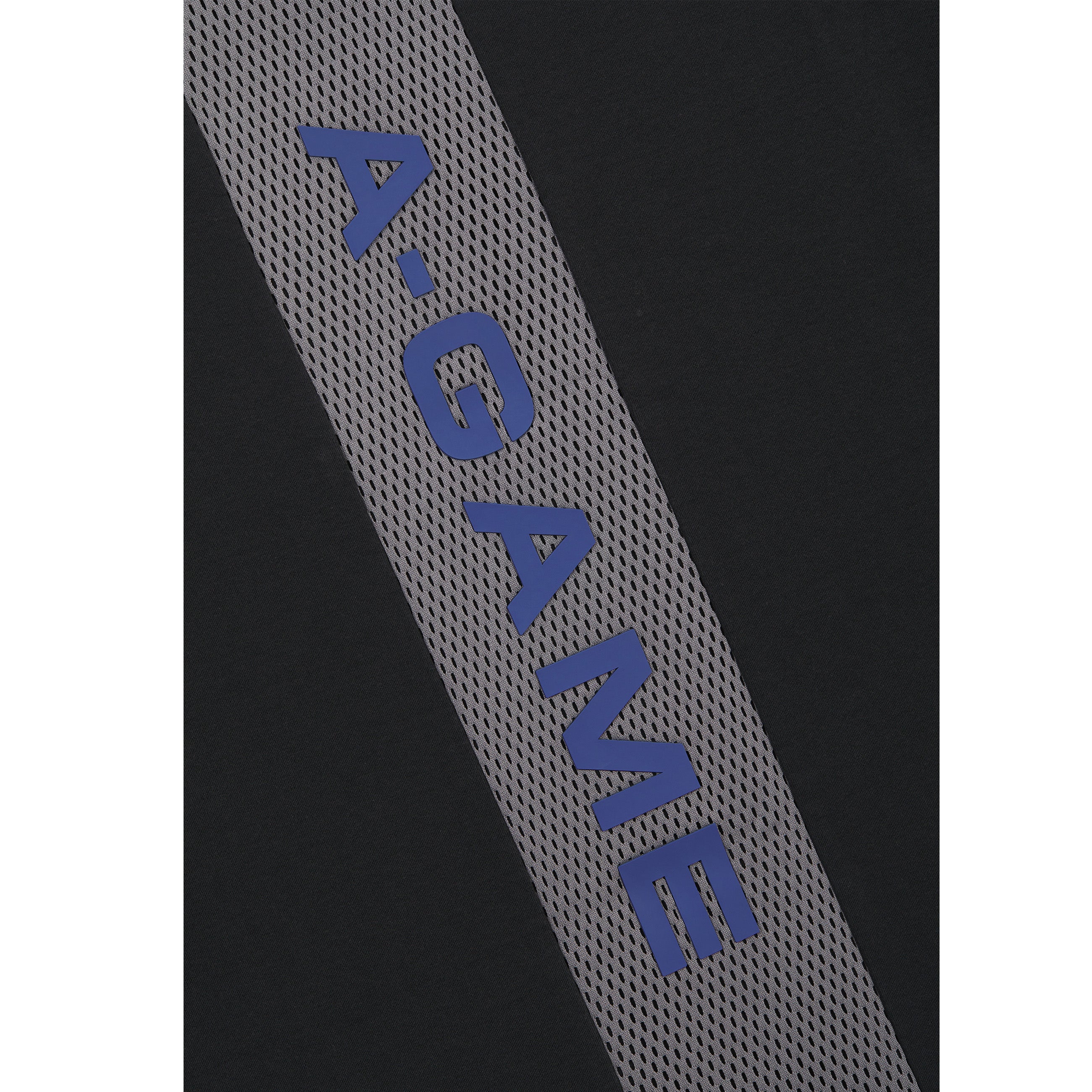 Men's Panelled Mesh Sport T-Shirt - Black / Cobalt Blue