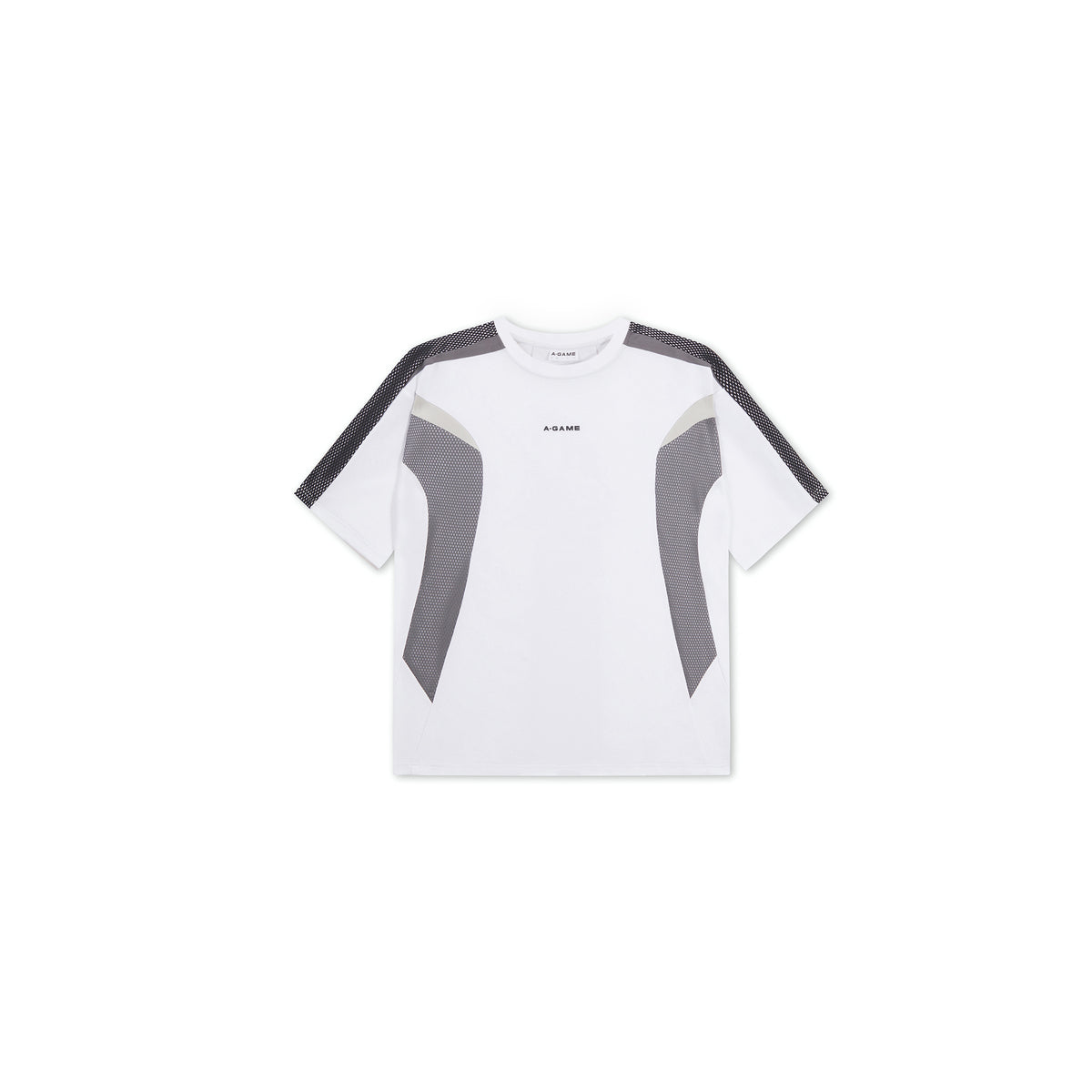 Men's Panelled Mesh Sport T-Shirt - Grey / Black