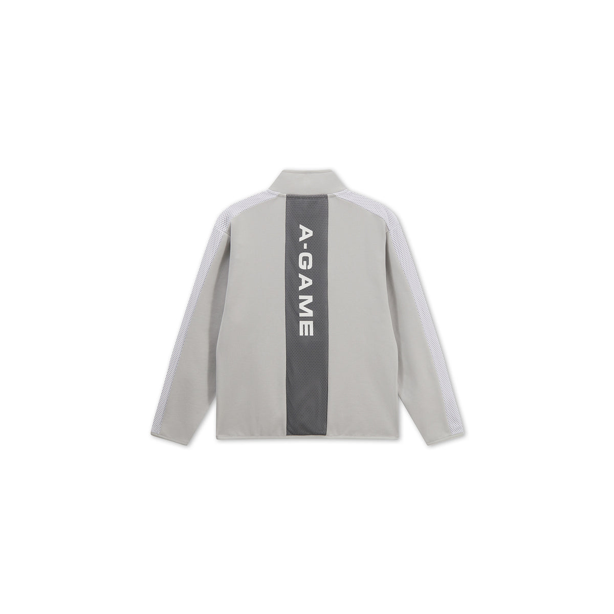 Men's Panelled Mesh Sport Half Zip - Grey / Black