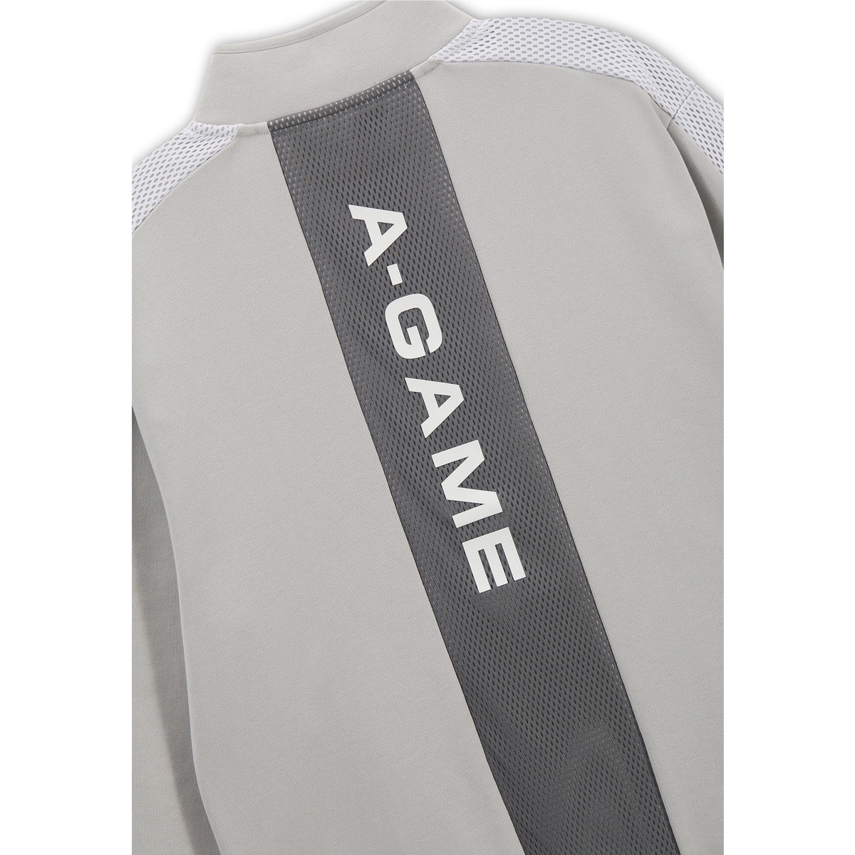 Men's Panelled Mesh Sport Half Zip - Grey / Black