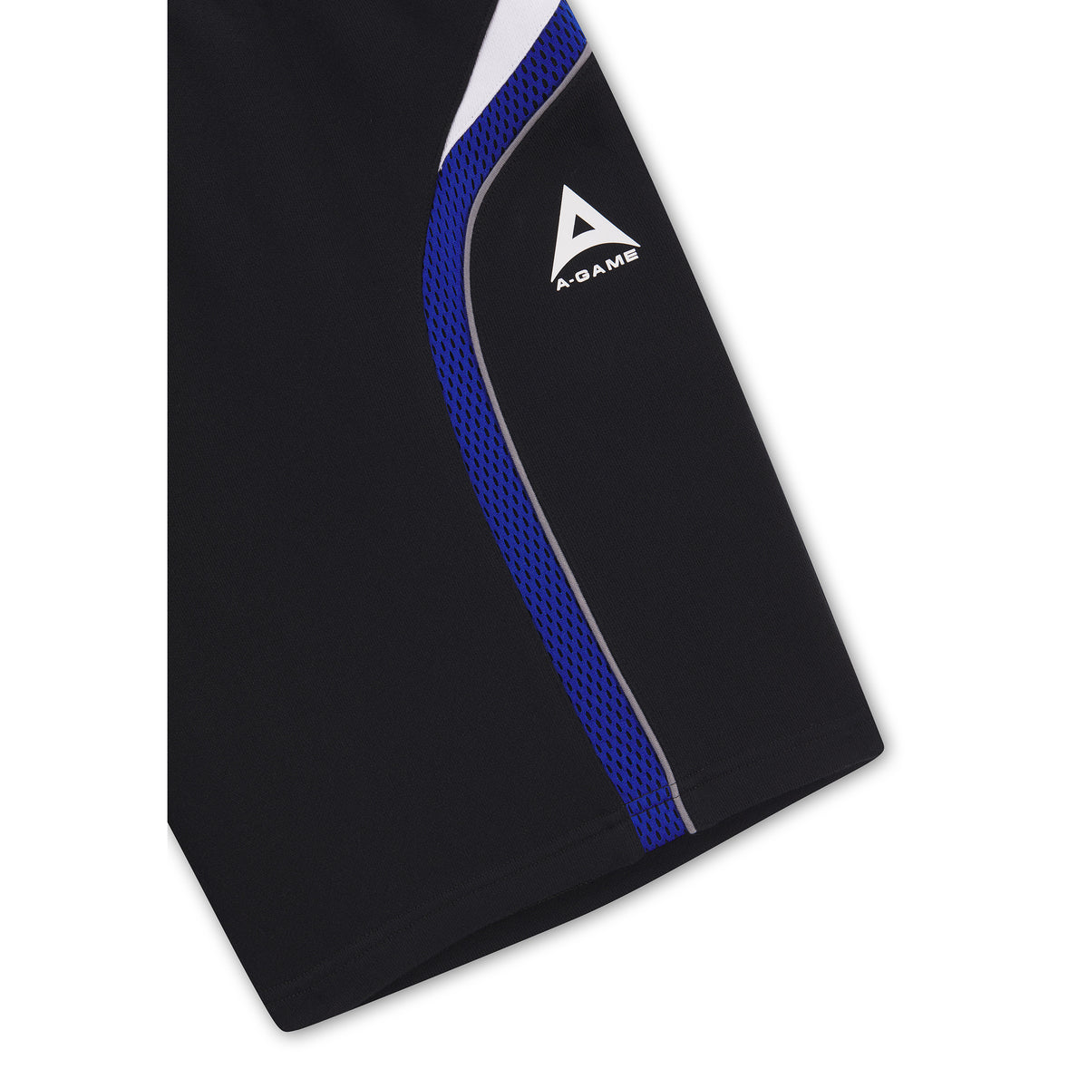 Men's Mesh Panelled Sweat Shorts - Black / Cobalt Blue