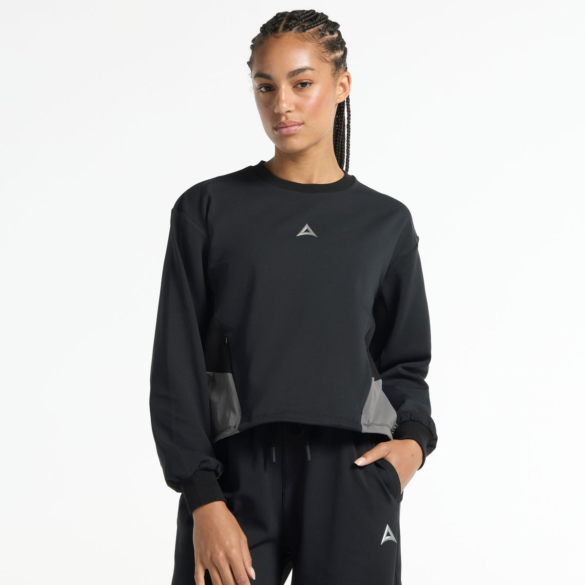 Women's Oversized Track Sweater - Black