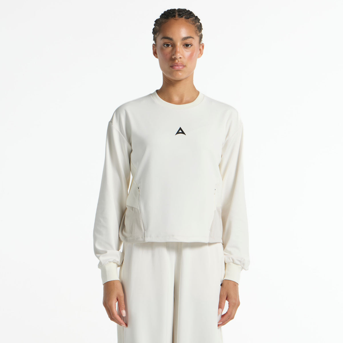 Women's Oversized Track Sweater - Ecru