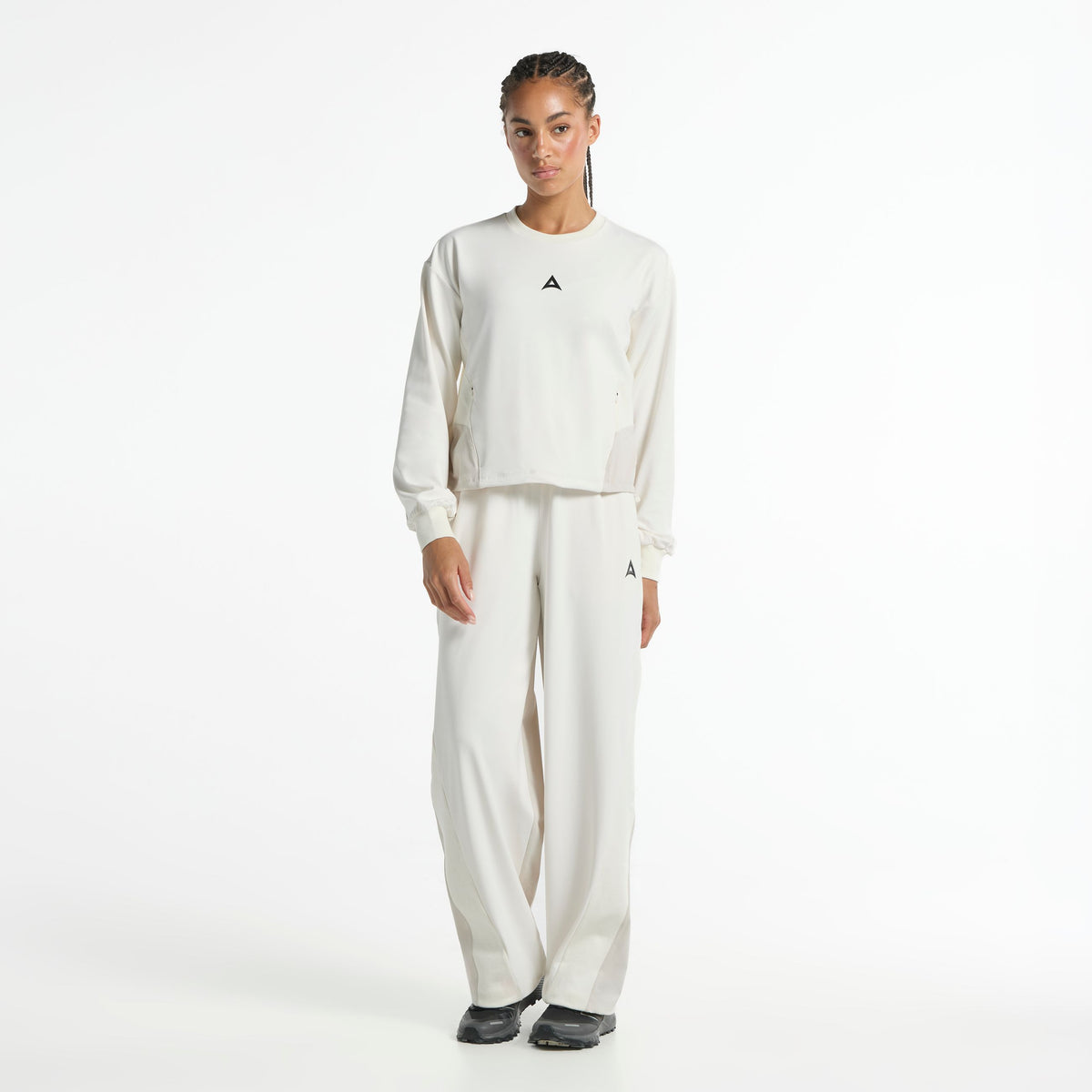 Women's Oversized Track Sweater - Ecru