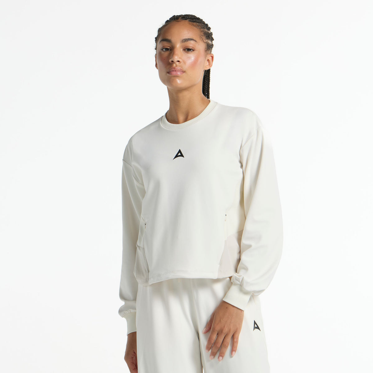 Women's Oversized Track Sweater - Ecru