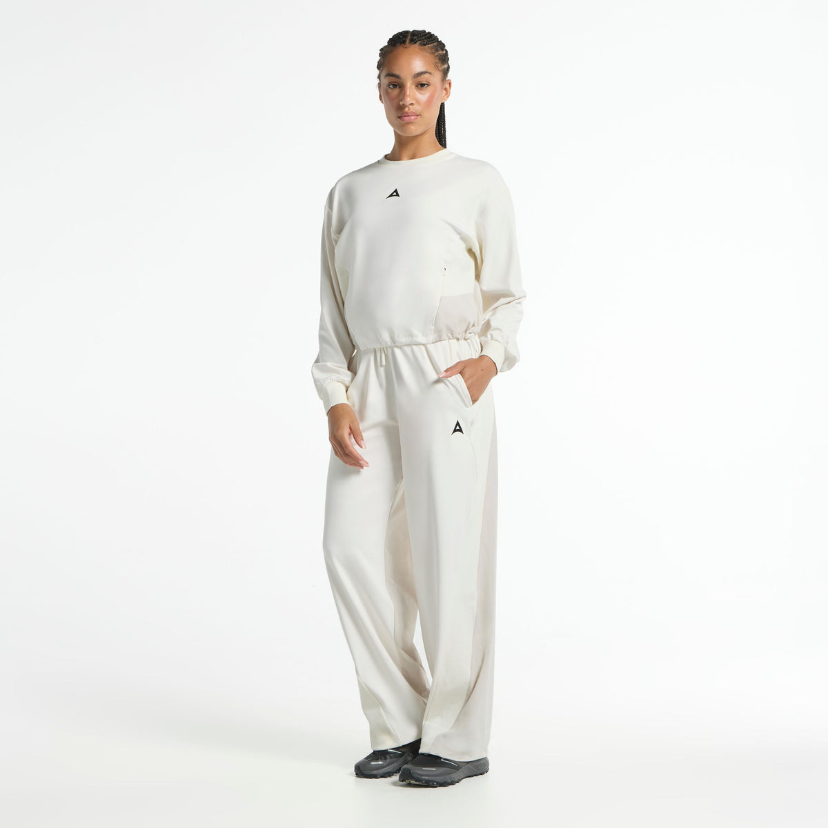 Women's Oversized Track Sweater - Ecru