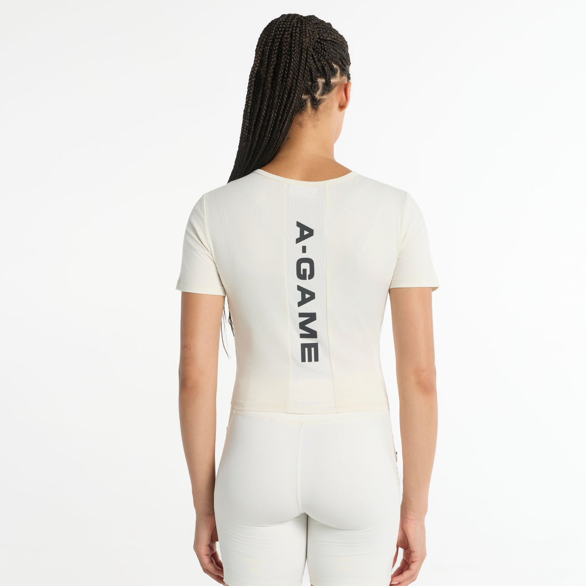Women's Panel Cropped T-Shirt - Ecru