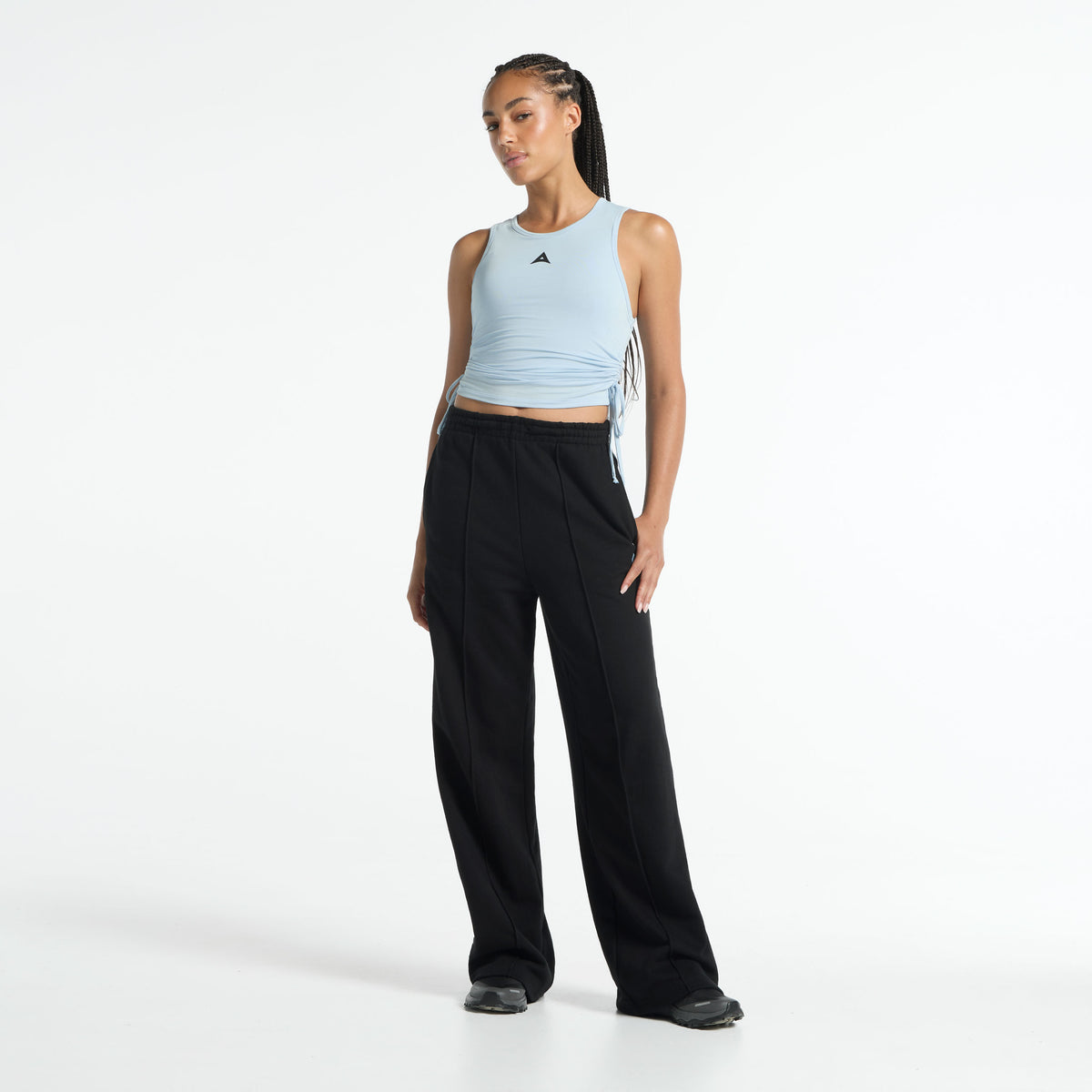 Women's Ruched Side Tank - Pale Blue