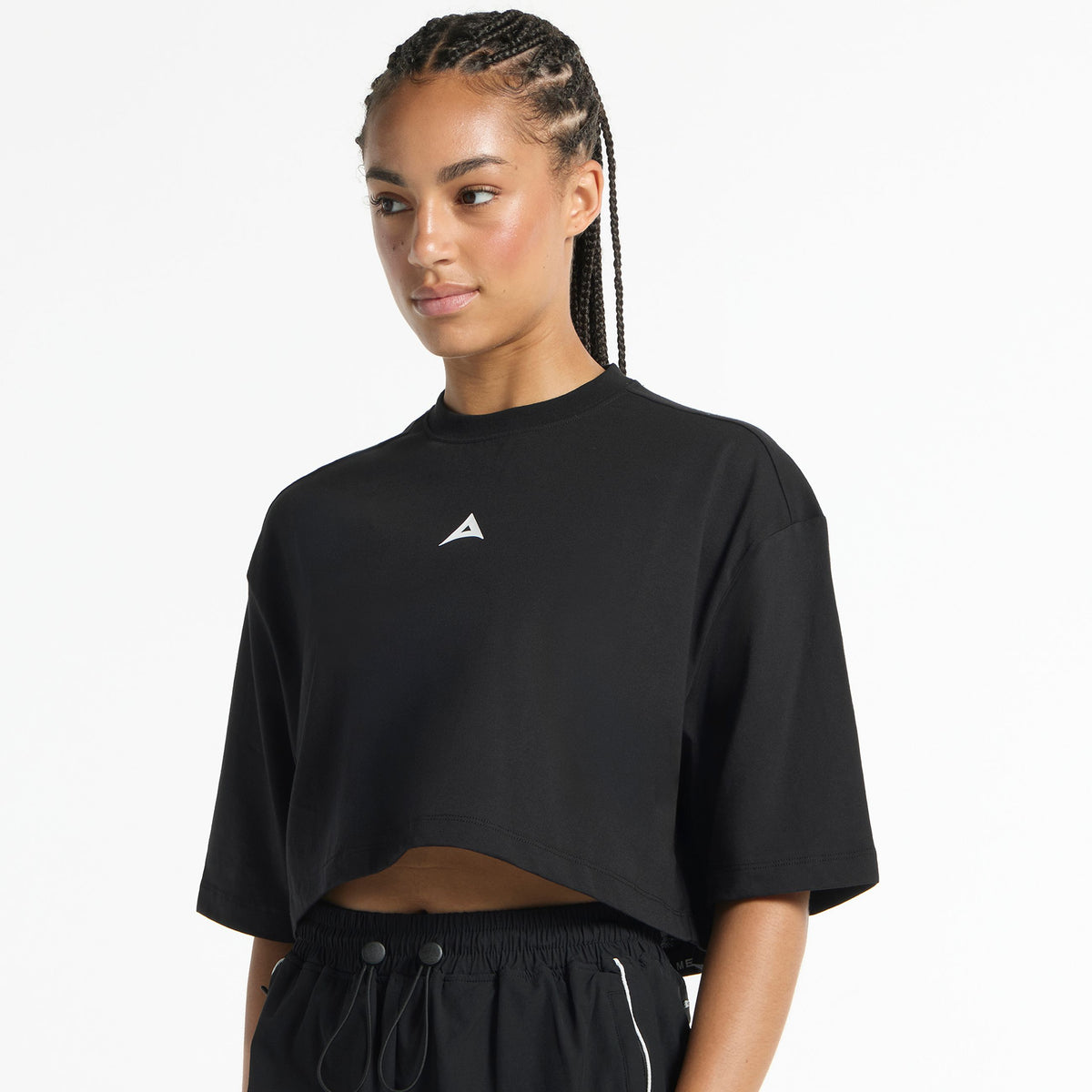 Women's Cropped Graphic T-Shirt - Black