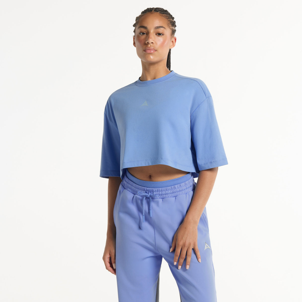 Women's Cropped Graphic T-Shirt - Cornflower