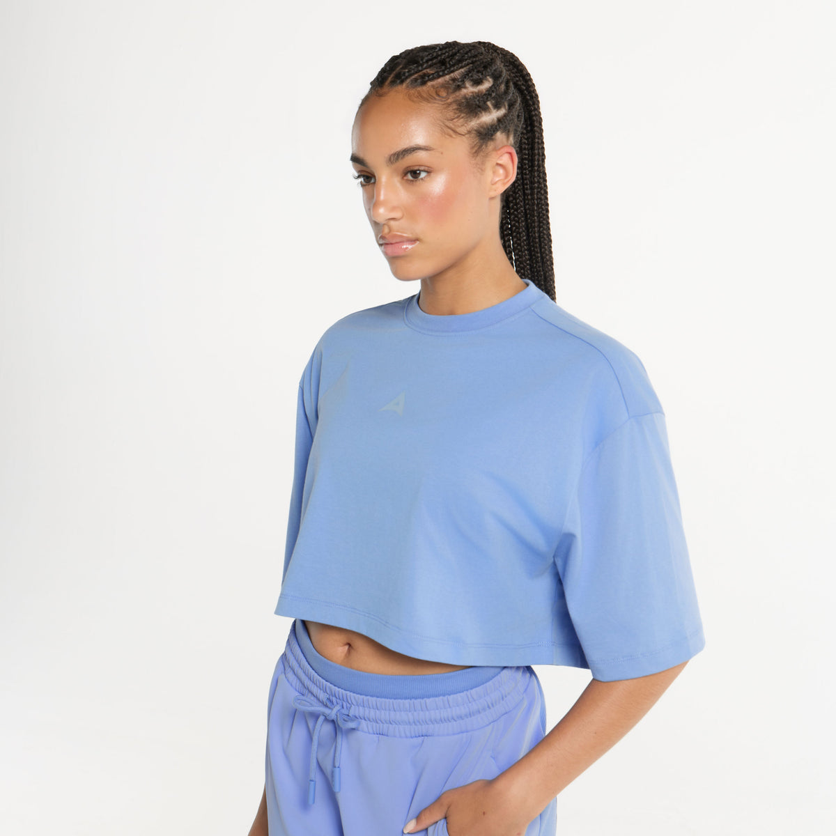 Women's Cropped Graphic T-Shirt - Cornflower