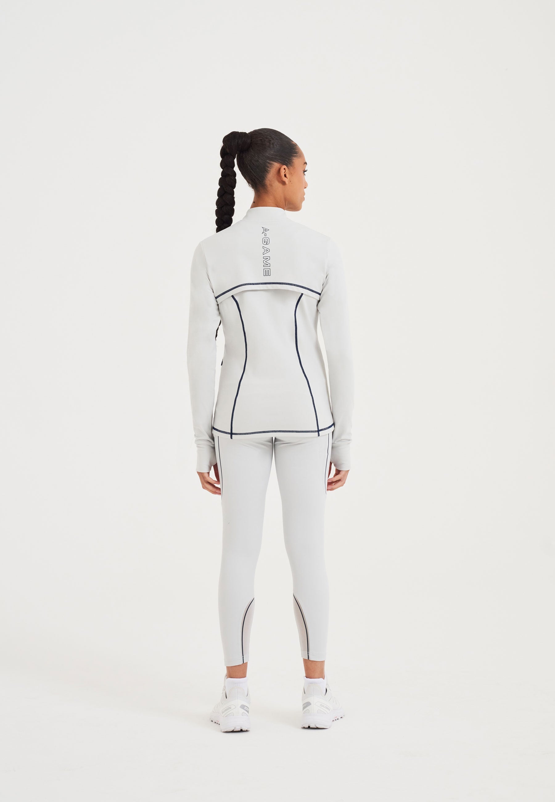 WOMENS A-GAME FITTED THERMAL FLEECE - GREY