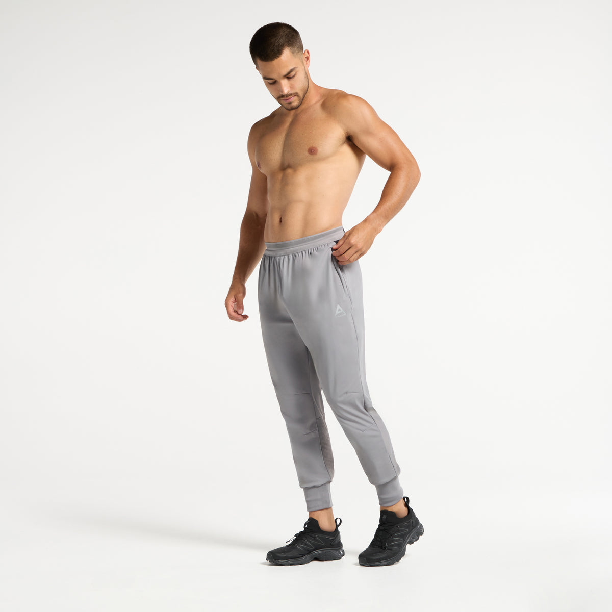 Men's Cuffed Training Pants - Grey / Black