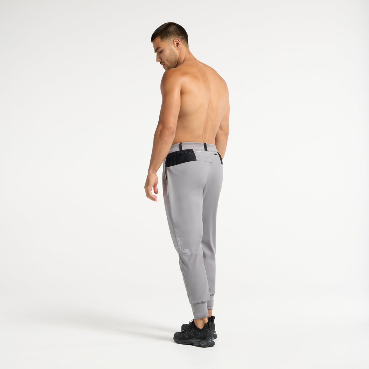 Men's Cuffed Training Pants - Grey / Black