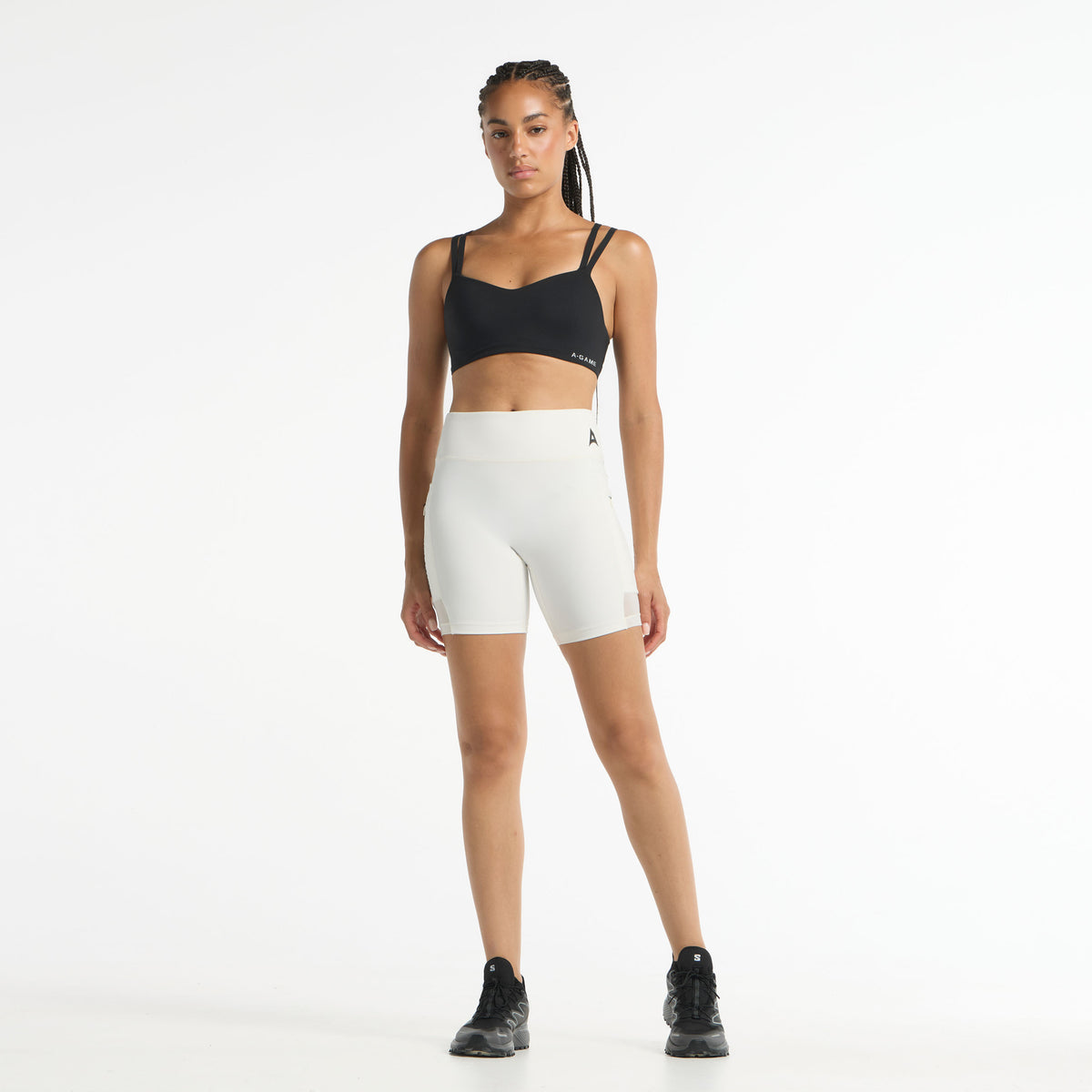Women's Reflective Running Shorts - Ecru