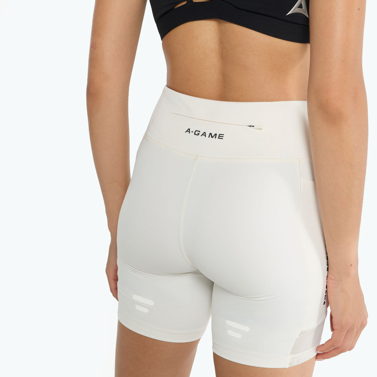 Women's Reflective Running Shorts - Ecru