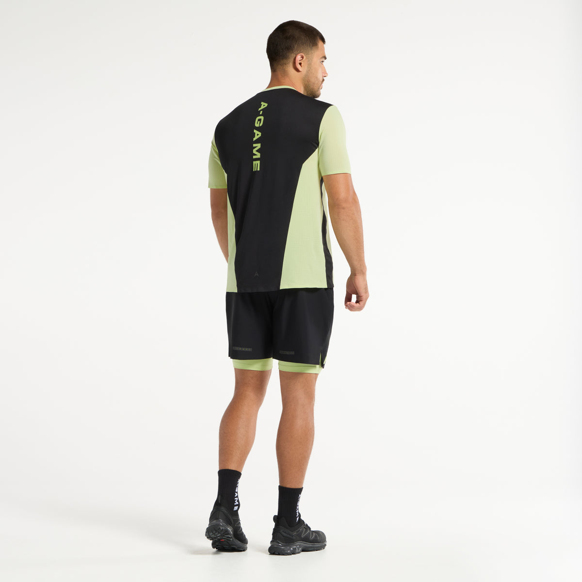 Men's 2-in-1 Shorts - Black/Lime